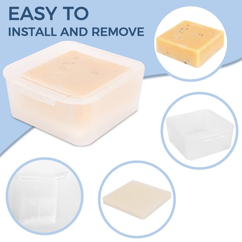 Vonpri Square Travel Soap Container  Vonpri Soap Dish Shower Square Soap Holder Bar Soapbox Case Soap Saver for Bathroom Travel Gym Camping Outdoor (1Pc Clear) - Image 4